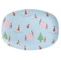 Christmas Elf Print Rectangular Melamine Plate By Rice DK